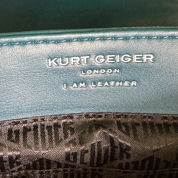 KURT GEIGER - NWOT Teal London Kensington Soft Quilted Leather Crossbody Bag - Picture 13 of 16